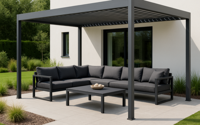 Zestawy ogrodowe Perara, Muro, Haven – ogród w nowoczesnym stylu z meblami i zadaszeniem od GardenSpace